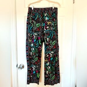 Bebop L black multi color pants relaxed light